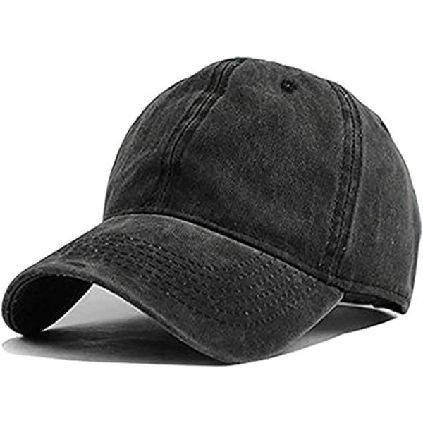 Unisex Vintage Vasket Distressed Baseball-Cap Twill Justerbar