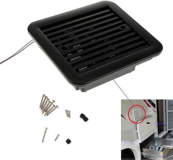 12V Envejs Lydløs Køleventilator Sideudstødningsventilator til Bil Autocamper Campingvogn Autocamper Ventilator (Sort) - 8-FA-