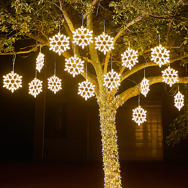40CM Suuri Lumivyöryketju Valo Ulkona Lumivyöry Led Riippuva Valkoinen White one size