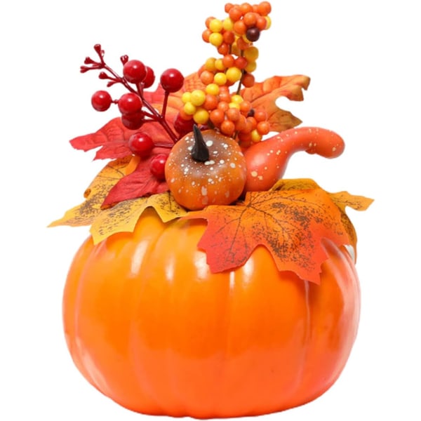 Artificial Pumpkin Decoration, Mini Fall Harvest, Faux Maple