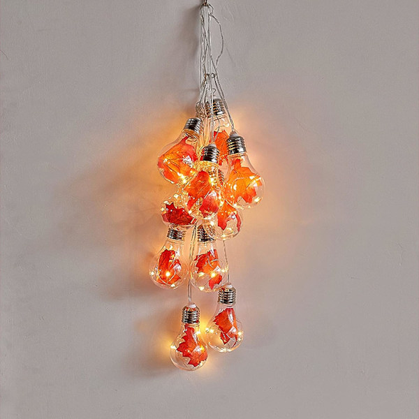 Utomhus trädgårds ljusslingor, 4M 10LED lönnlöv glödlampa ljusslinga