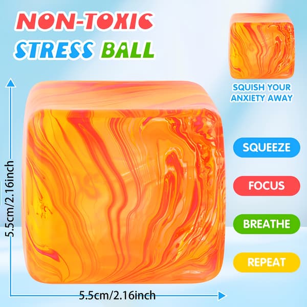 Squishy Cube Rotating | Relaxation Toy with Swirling Patterns for Anxiety ADHD Autism | Fidget Sensory Fine Motor-FA- 1pc pink