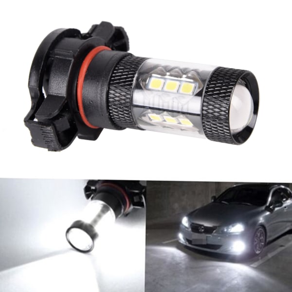 2x PSX24W H16 5202 Super Hvid 160W LED 144 SMD Pære Dimlys