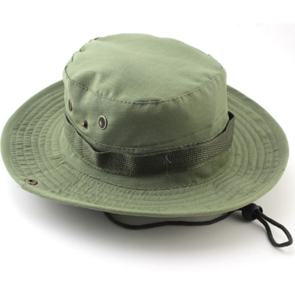 Miesten rento lippalakit leveä reuna lippis armeijan camo hattu Light Army Green - Solid