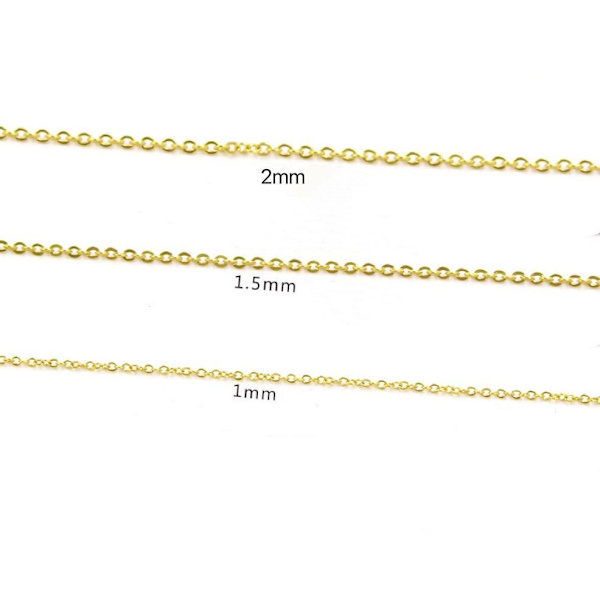 Guld halskæde i rustfrit stål med 18k guldbelægning 1mm tjock, 40 cm lång