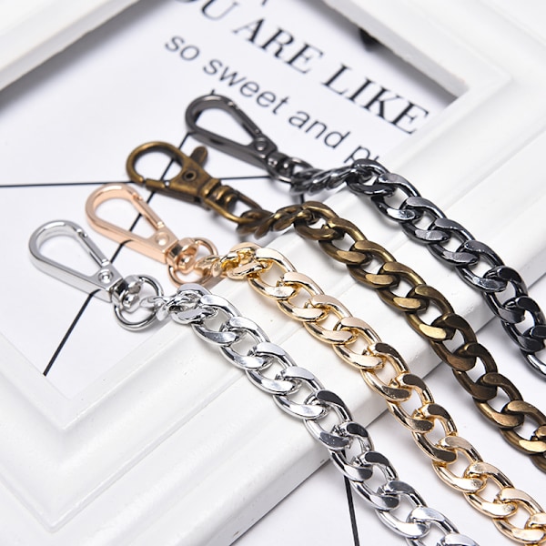 DIY Taske Rem Kæde Pung Håndtag Pung Rem Kæde Udskiftning B Silver