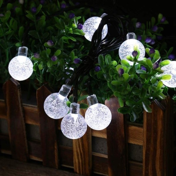 Ulkoinen aurinkokennovalosarja - 50 LED 7M Crystal Globe Light