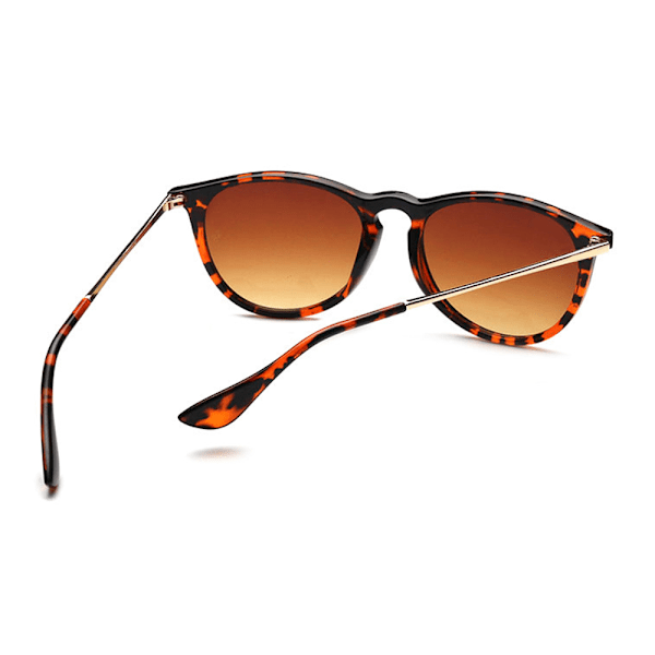 Retro Solbriller Leopard Brun Glas Brun brown