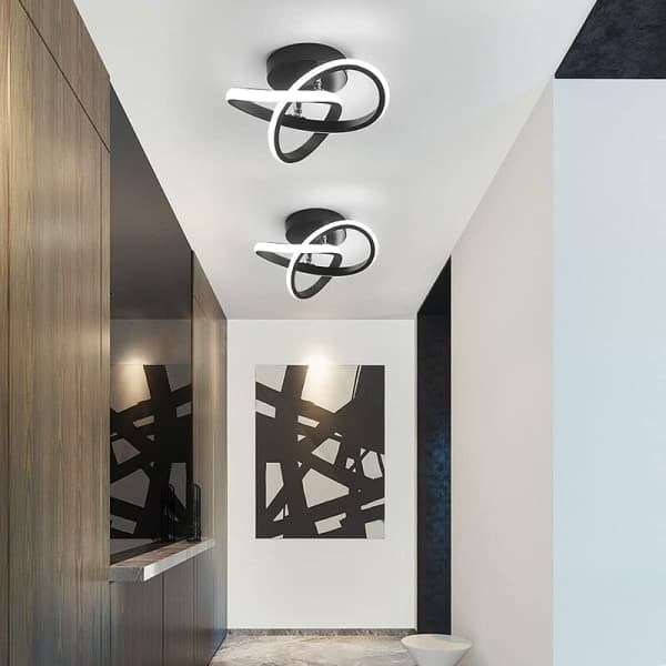 LED-taklampe for hall, svart