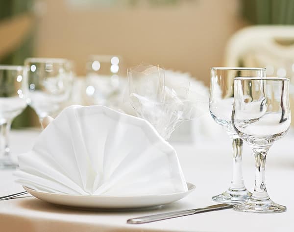 Cloth Napkins - 24 Pack, Reusable (White, 43 x 43 cm) Black-FA- White