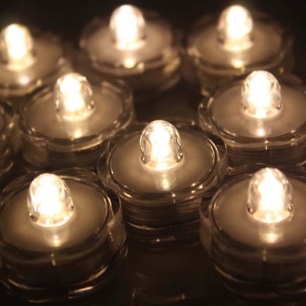 12x LED Vattentäta Nedsänkbara Tealights - Batteridrivna Unde