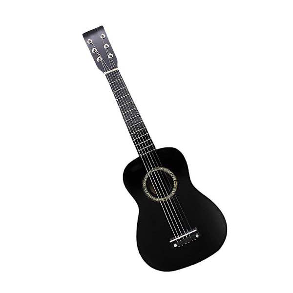 23 tommer Folk Akustisk Guitar Musikinstrument Mini Guitar Til Begyndere Børn Musikelskende (sort)B Sort Black 58.7X18.8X5.9cm