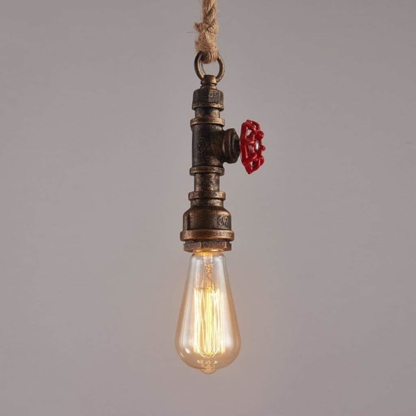 Rephänge i rep med vintage-look, retro-taklampa, E27