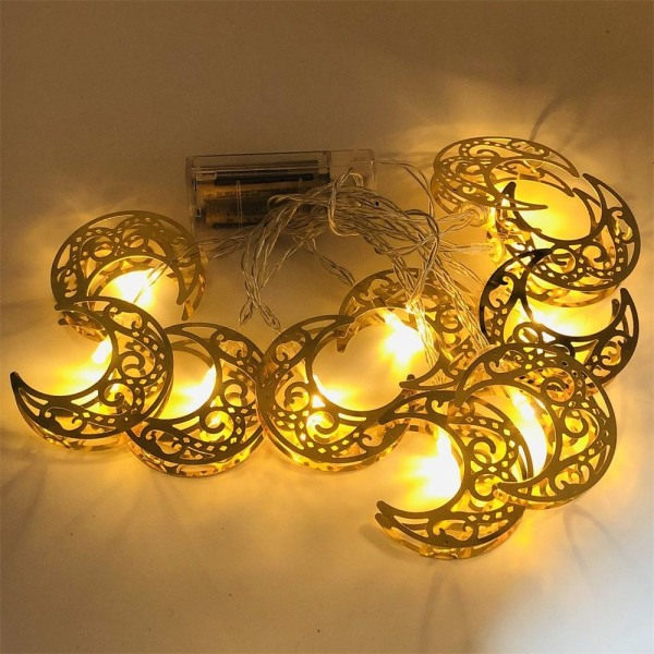 1,65M 10LED Eid Mubarak Måne Stjerne Slott Lys Ramadan 5 5