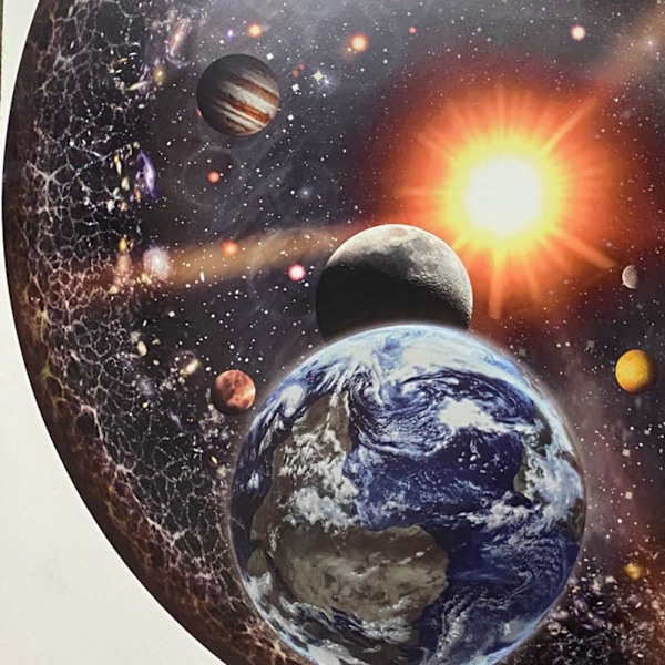 1000-osainen Pyöreä Pääkallo Universumi Aurinkokunta Planeetta Auringon Maan Lapset Aikuiset Leikki