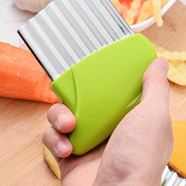 Vågskärare för Grönsaker Potatisskärare i Rostfritt Stål Green