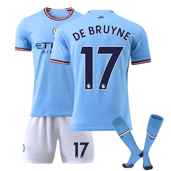 2223 Manchester City koti jalkapallopaita lapsille nro 17 De Bruyne - 10-11years