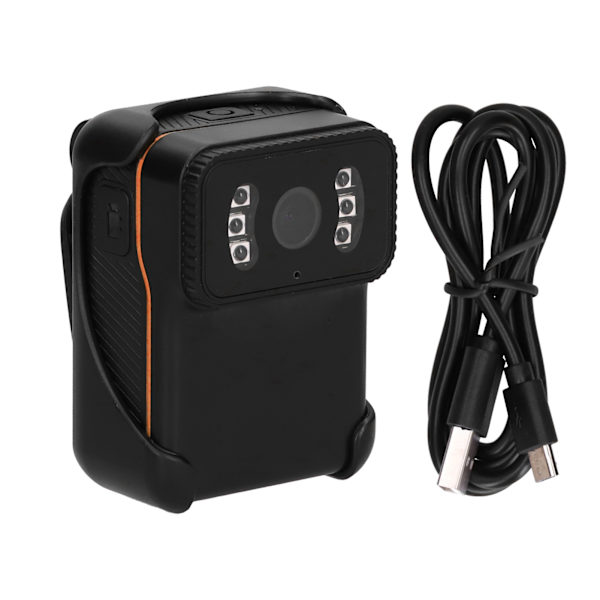 WIFI Kroppskamera HD Nattseende DV Cyklisk Recorder Vattentät Dammtät för Brottsbekämpning Orange 0.2