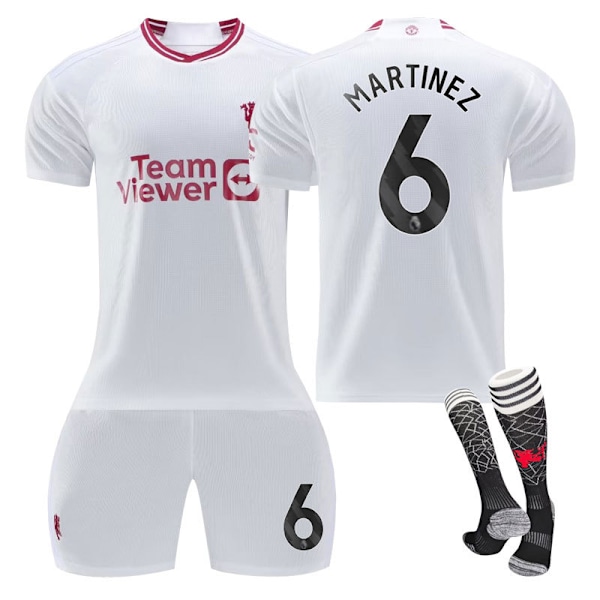 2023/24 Manchester United Tredje Tröja #6 Martinez Fodboldtrøjer Kits 26(140-150CM)