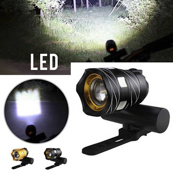 USB Genopladelig 300LM XM-L T6 LED Cykellys Cykel Forlygte Black