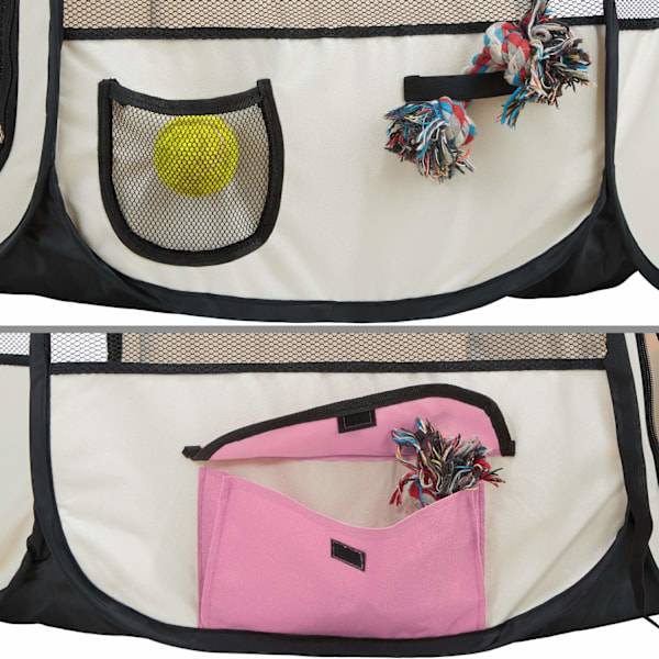 tectake Hundegård Hvalpeindhegning i polyester pink 1600
