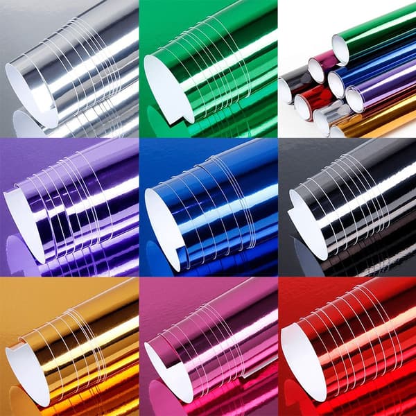 Portable Car Chrome Foil Sticker Mirror Vinyl Film Foil Decor-FA-
