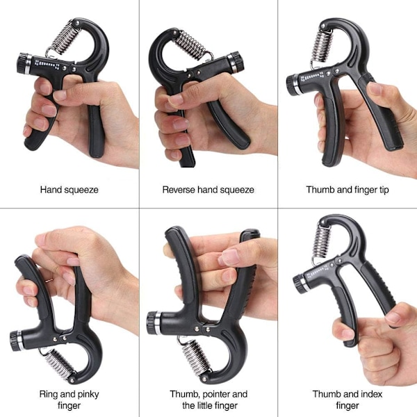 Håndtrener, håndtrening, justerbar grepstyrketrener underarm treningsenhet-SS1- black