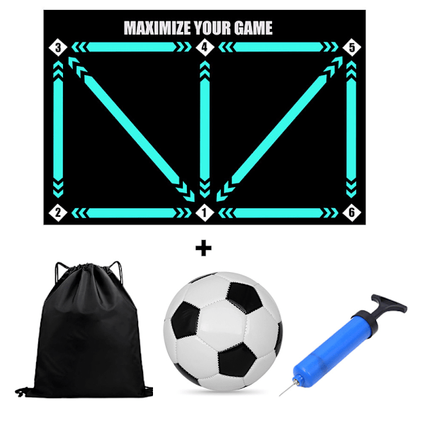 Fotbollsträningsmatta, 90 x 60 cm Fotbollsmatta Bollkontroll, halkfri Fotbollsmatta Träningsmatta (Set B (original + bollset)) B B