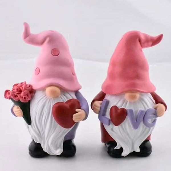 Valentinsdag Gnome Form, Gnome Lysform 2Pcs