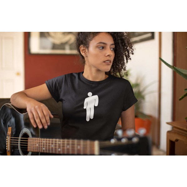 2-pack t-shirts med Billie Eilish tryck - svart & vit T-shirt 190 S