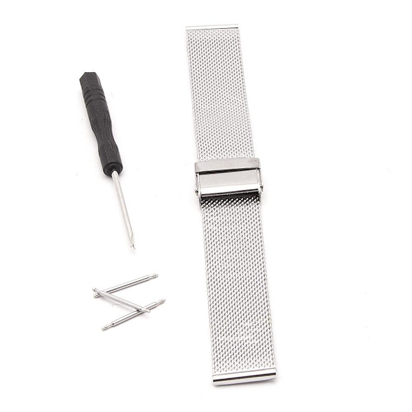 Klokkerem mesh - Svart eller Sølv 18 mm silver Metall