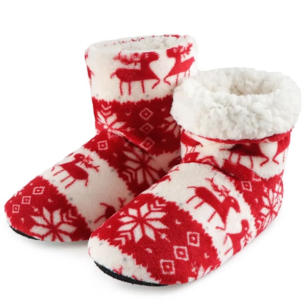 Damtofflor Korallfleece Päls Ankelboots Varma Inomhusskor Kaffe Coffee 27cm (39-41 EU )