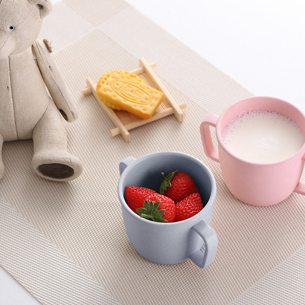 Tvåhandsfatt mugg i enfärgad drickskopp Mjölk Kaffe mugg porslin för hemmet, praktisk och populär Pink