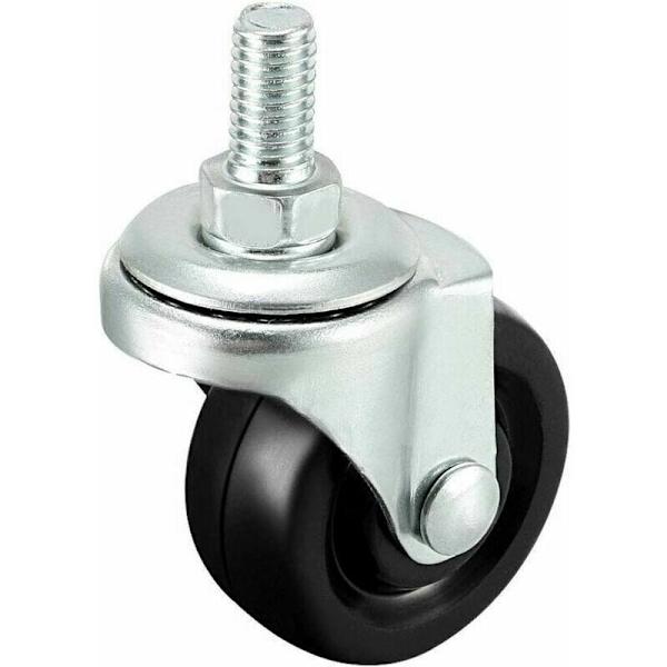 4 kpl 40 mm kumipyöräsarja M8 kierteellä.