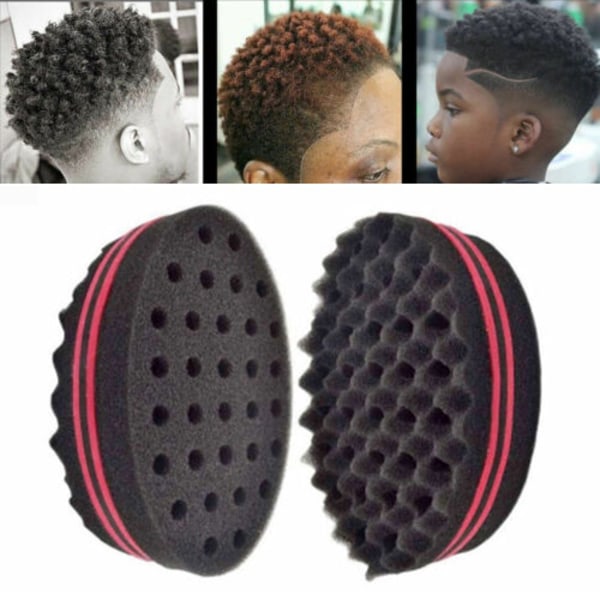 2 st Hårsvampar för Lockar Män Kvinnor Barn Barber Hårsvamp Dreads Låsning Twist Afro Curl Coil Wave Hårvård Verktyg