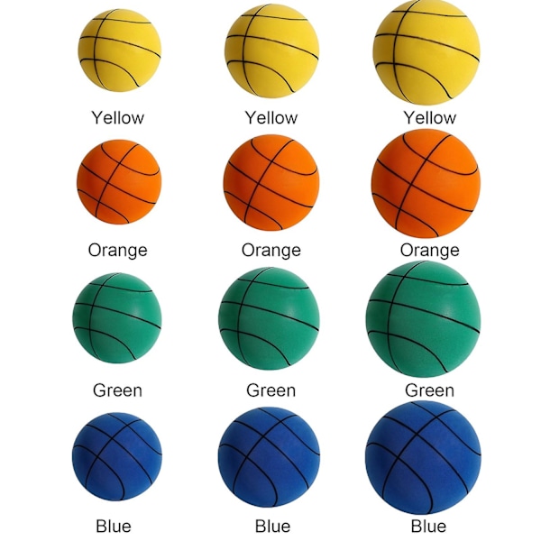 Handleshh Tyst Basketboll - Premiummaterial, tyst och mjuk skumboll, tränings- och spelhjälp Gul-Xin Yellow Yellow 18cm