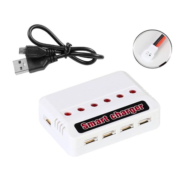 6 i 1 3,7V Li-po balansladdare Batteri 6 i 1 lader for RC-droner Del 3,7V batteri XH2.54/XH4.0/JST Plugg