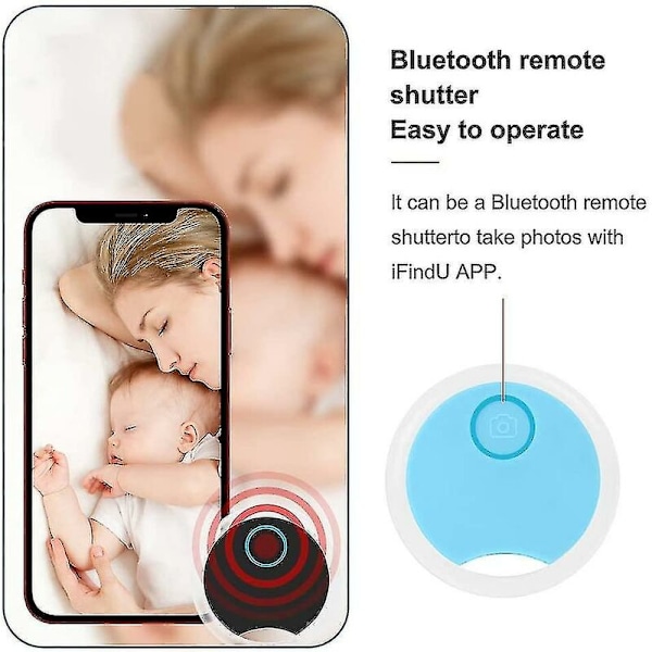 Set med 4 Mini GPS Tracker Rund Dold Liten Portabel Utomhus Sma