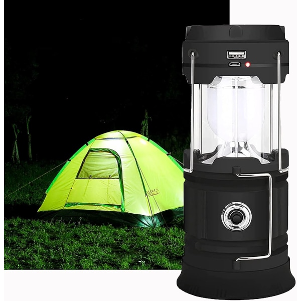 Solar/USB Rechargeable LED Lantern, ZVO Powerful Camping Light