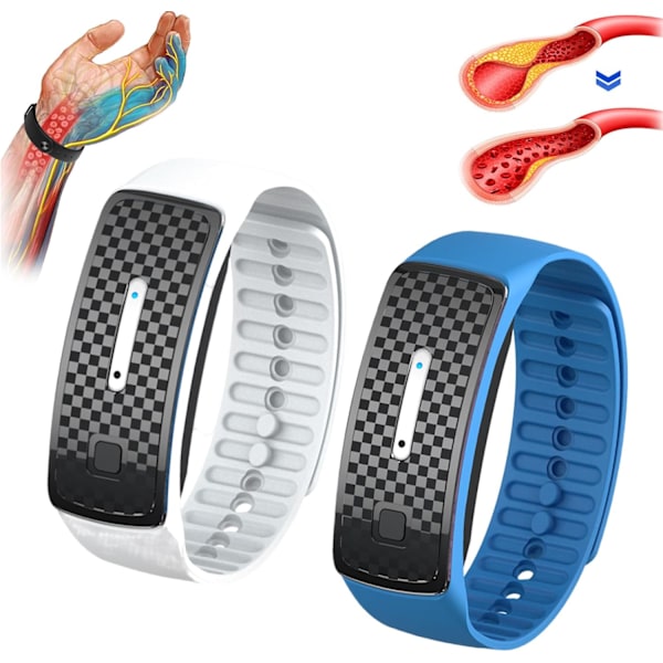 Håndledsband, Lympunclog Titanium Håndledsband, Lympunclog Titanium Unclog Håndledsband, JOSFIT Justerbart Armbånd til Mænd og Kvinder White Blue