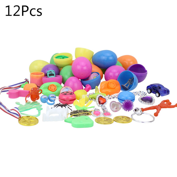12 stk. Ny påskefyldt overraskelsesæg med legetøj indeni Gashapon Party Favors