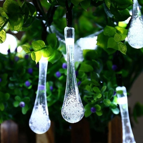Solcellslampor med vattendroppar, 30 LED-lampor, 8 lägen, solcellslampor