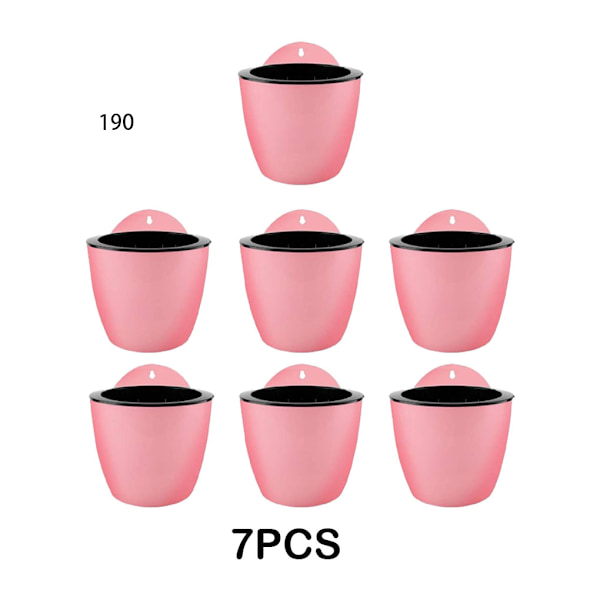 7-pack/lot Premium Resin självvattnande växtblomkruka Snygg pink 110