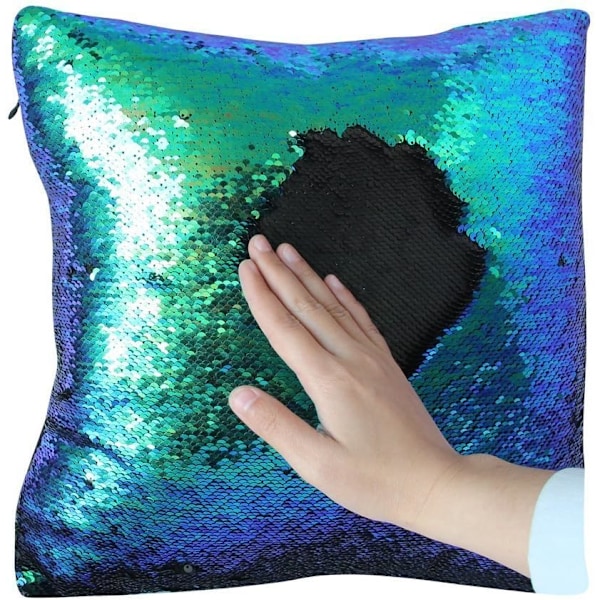 Reversibel Sequin Pudebetræk Dekorativ Havfrue Pudebetræk
