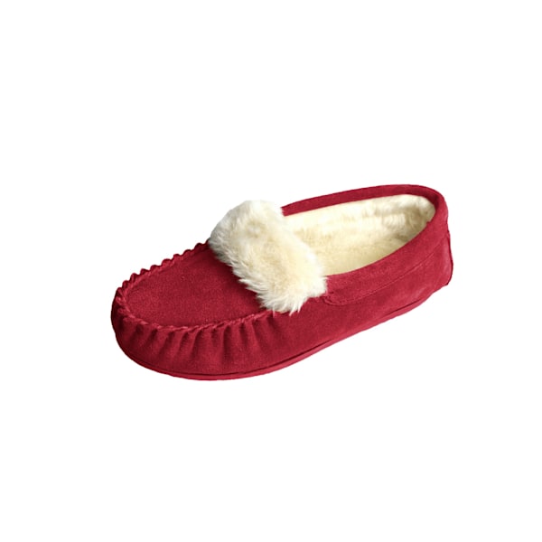 Eastern Counties Læder Dame/Dame Zoe Plysforet Mokasiner Crimson 9 UK Crimson