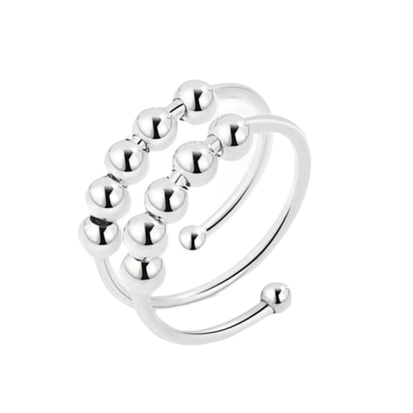 Anti-stressring dubbel justerbar koppar - Perf Platina silver