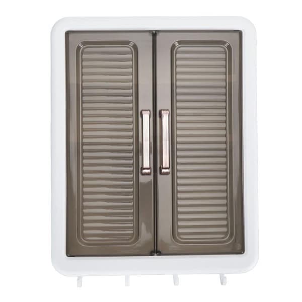 Bathroom Cabinet, Wall Mounted Storage Shelf for Skincare with Hooks-FA-