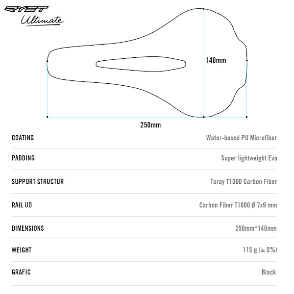 115G 7x9mm MTB og full karbon RYET ultralett sykkelsete for landeveissykling Ultimate Saddle Ultimate Saddle No,