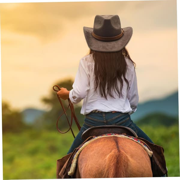 Western Brun Cowboyhat med Bæltespænde til Mænd og Kvinder-FA-