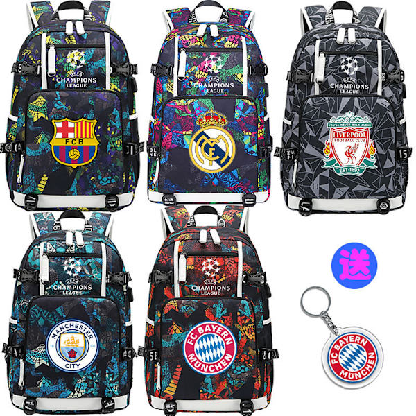 Liverpool Champions League Trykt Rygsæk Fritid Sports Taske Multifunktionel Computertaske A